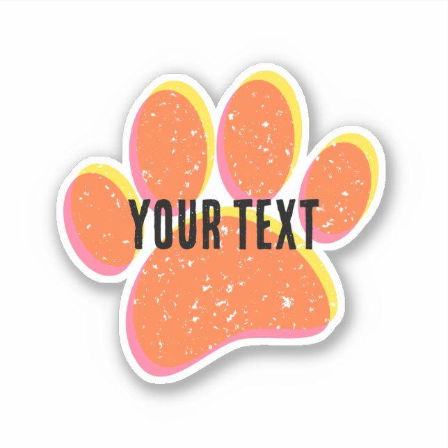 Sticker Empreinte vintage de chien gris (Devant)