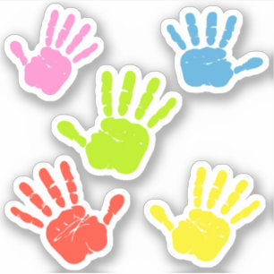 Sticker Empreintes à main multicolores