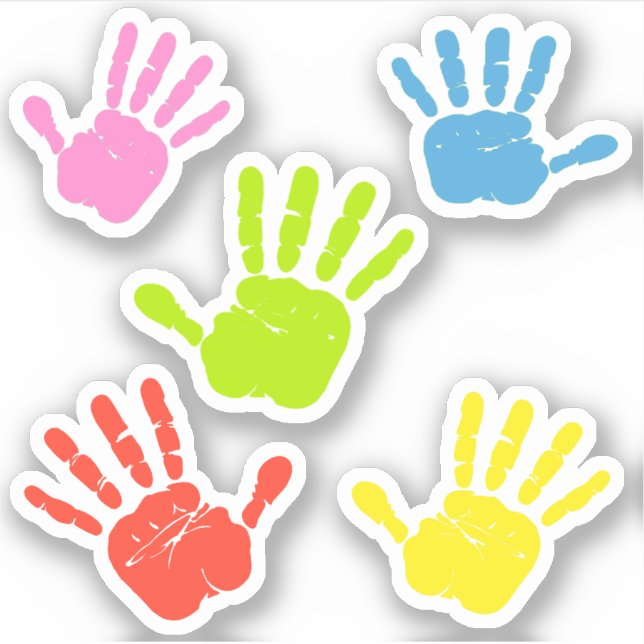 Sticker Empreintes à main multicolores (Devant)