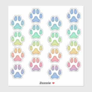 Sticker Empreintes de chat arc-en-ciel Pistes de traces d'