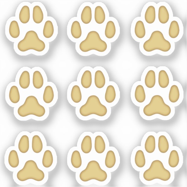Sticker Empreintes de pattes de Chien Mini Tan Animal Trac (Recto)