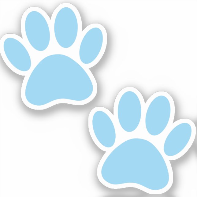 Sticker Empreintes de pattes de chiot bleu bébé (Recto)