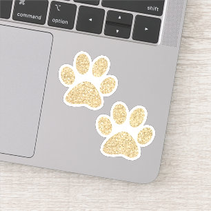 Sticker Empreintes de pattes de Parties scintillant d'or