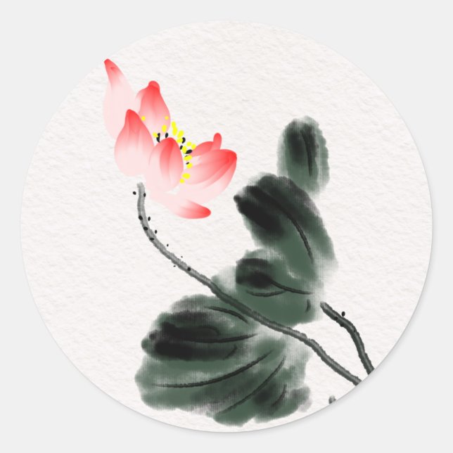 Sticker en aquarelle Lotus Flowers (Devant)