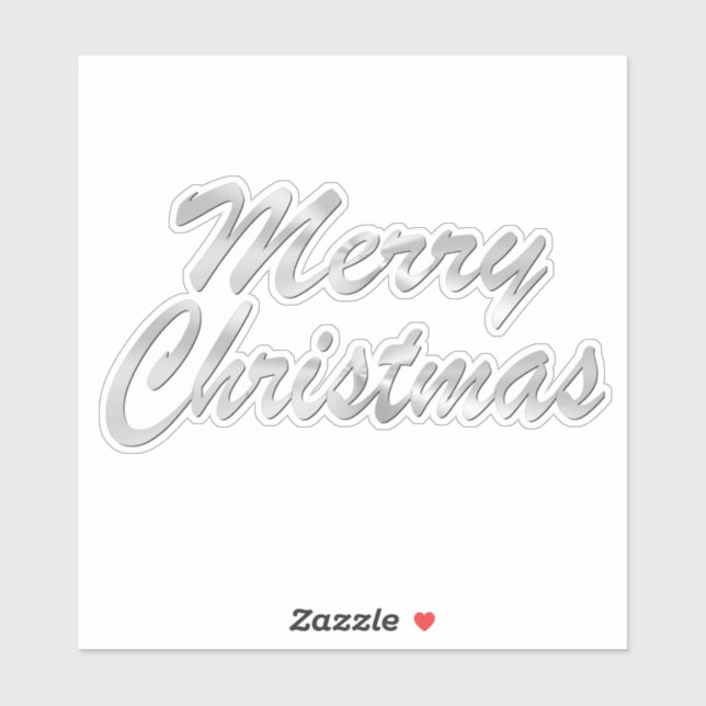 Sticker en argent de Noël joyeux (Feuille)