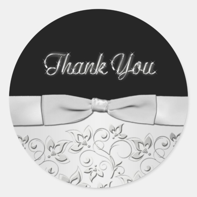 Sticker en argent et Merci noir (Devant)