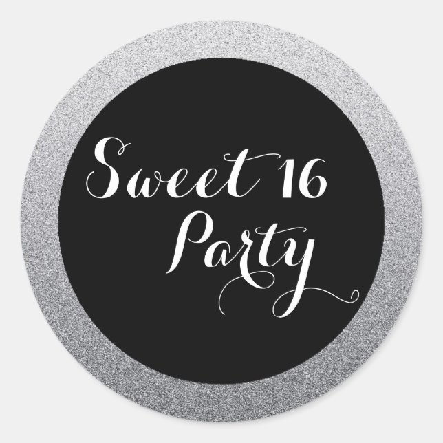 Sticker en argent Faux Parties scintillant Sweet 1 (Devant)