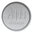 Sticker en argent Monogramme Date