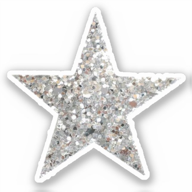 Sticker en argent Parties scintillant Star (Recto)