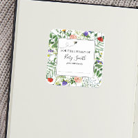 Sticker en boîte pour Baby shower abeille et Fleur