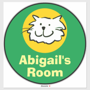 Sticker en caricature chat amusant pour la chambre