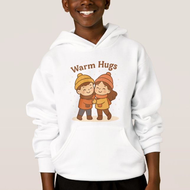 Sticker en caricature mignonne - Boy & Girl Warm H (Devant)