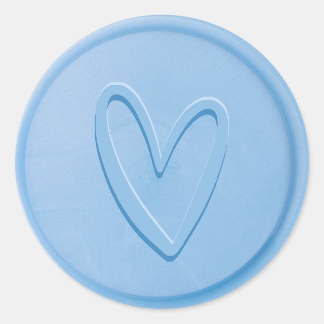 Sticker en cire bleu ciel Love Heart (Devant)