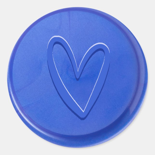 Sticker en cire bleu électrique Love Heart (Devant)