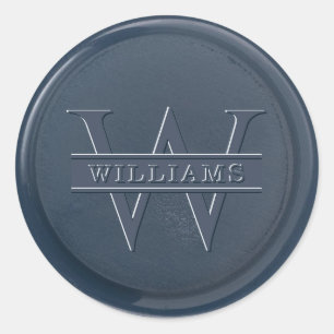 Sticker en cire bleu Monogram Navy