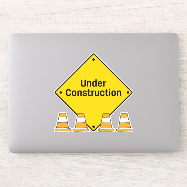 Sticker En construction avec des cônes (Ordinateur)