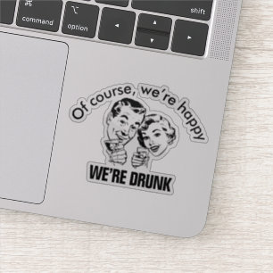 Sticker en couple de boisson amusant rétro