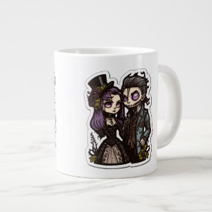 Sticker en couple de dessin gothique Art Jumbo Mug