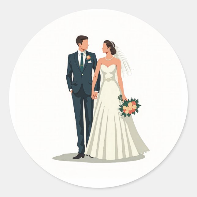 Sticker en couple de mariage élégant (Devant)