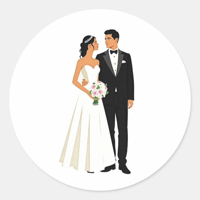 Sticker en couple de mariage élégant (Devant)