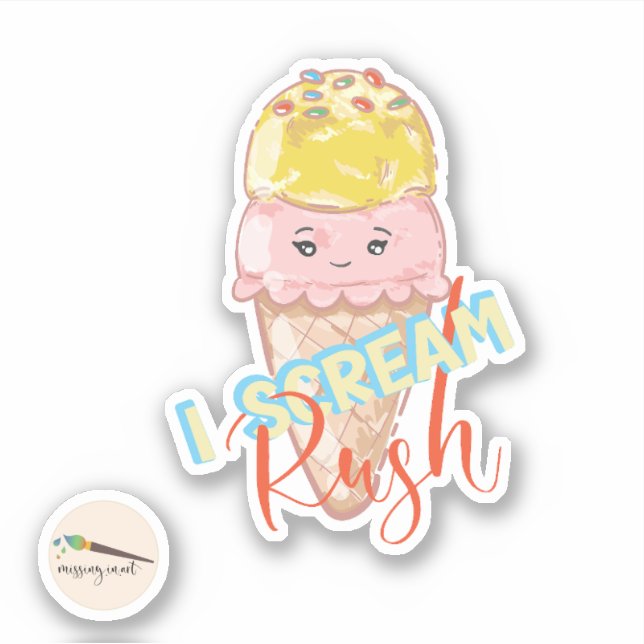 Sticker en crème glacée Kawaii Rush (Devant)
