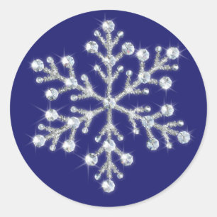 Sticker en cristal d'hiver Snowflake indigo
