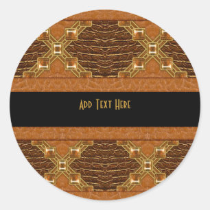 Sticker en cuir d'or noir