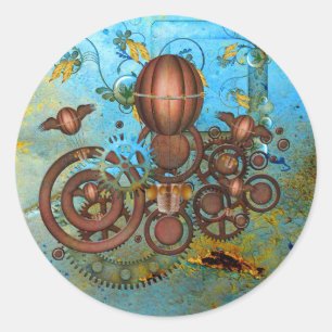 Sticker en cuivre Aqua pour engrenages Steampunk