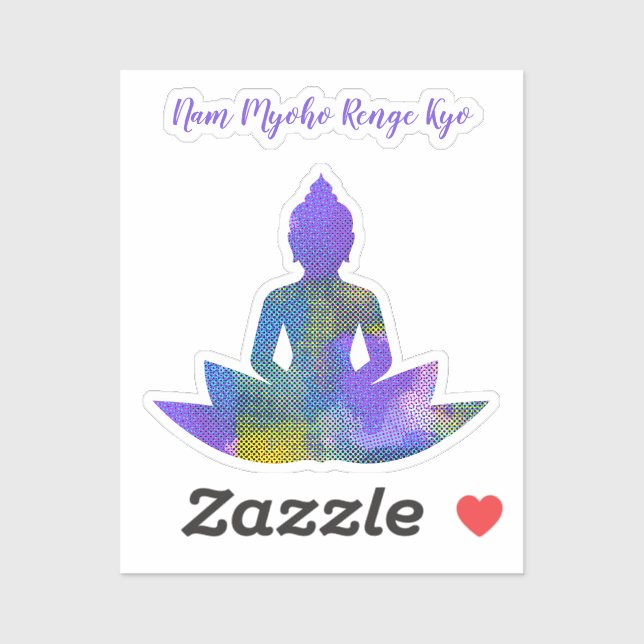 Sticker en demi-teinte de lotus Pastel spirituel (Feuille)