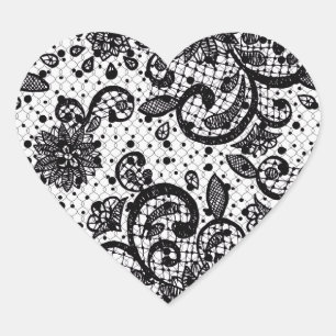 Sticker en dentelle noire et blanche
