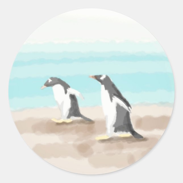 Sticker en duo de pingouins (Devant)