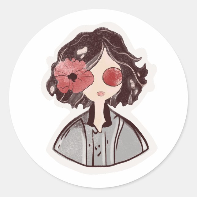 Sticker en fleur lunaire (Devant)