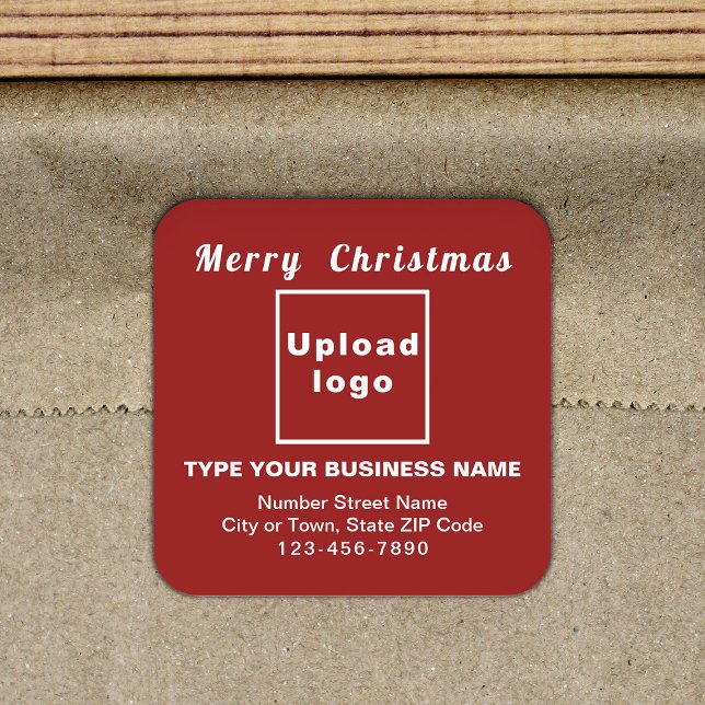 Sticker en forme de Carré de Noël rouge (Créateur téléchargé)