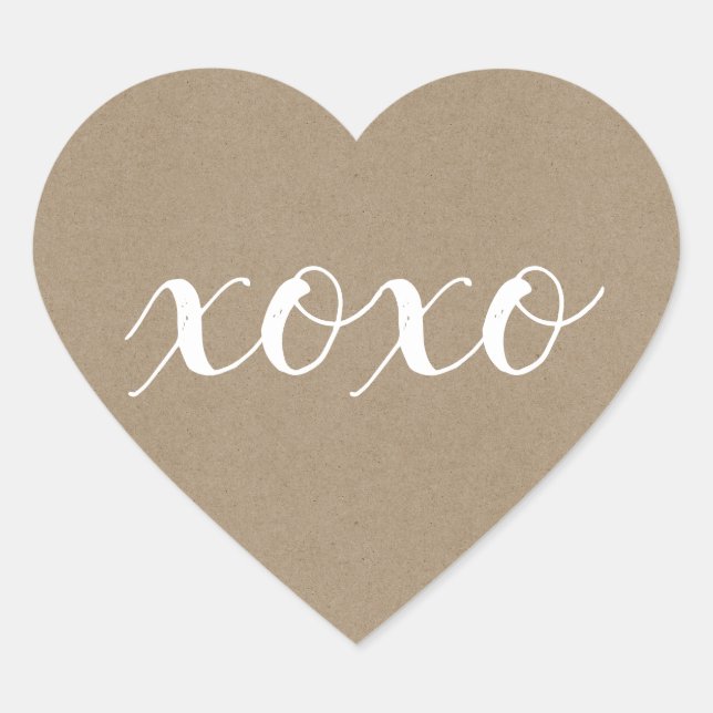 Sticker en forme de coeur xoxo (Devant)