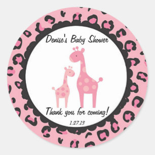 Sticker en girafe rose Safari