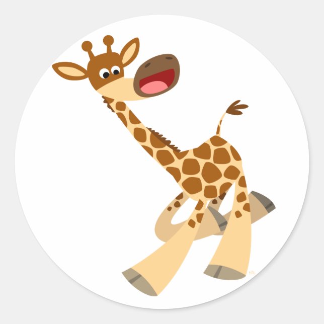 Sticker en Giraffe de dessin mignon (Devant)