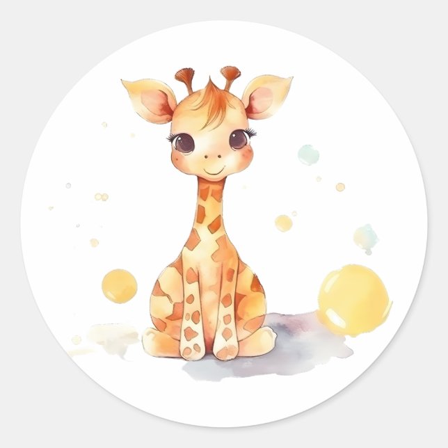 Sticker en Giraffe pour bébé mignonne (Devant)