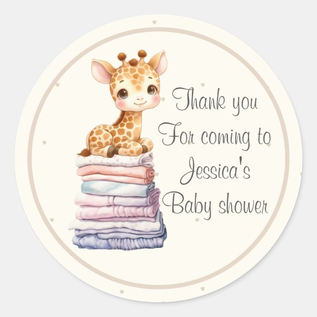 Sticker en Giraffe pour bébé mignonne (Devant)
