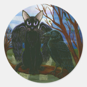 Sticker en Imaginaire gothique de corbeau noir de 