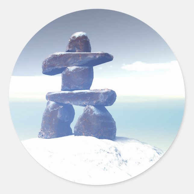 Sticker en inukshuk d'hiver (Devant)