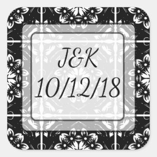 Sticker en mandala personnalisé noir et blanc