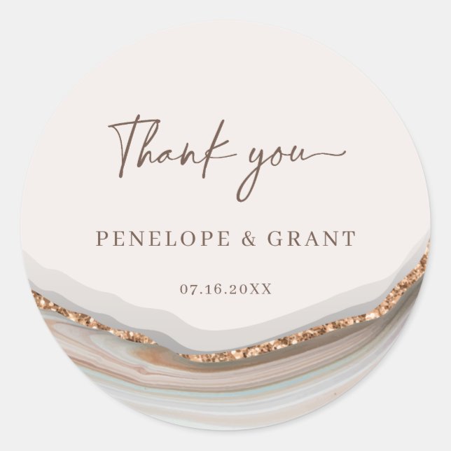 Sticker en marbre de Merci en pierre d'âge classiq (Devant)