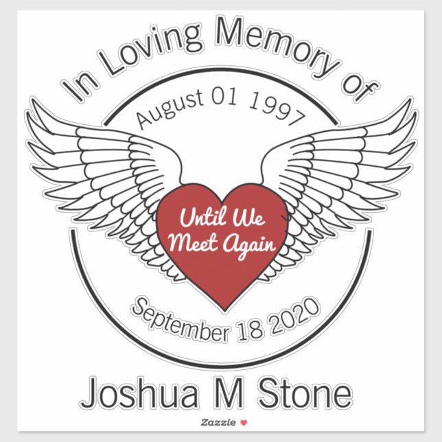 Sticker En mémoire d'amour de (Feuille)