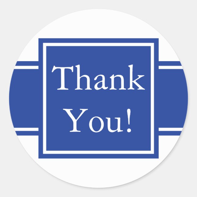 Sticker en Merci bleu marine et Favoriser le Étiqu (Devant)