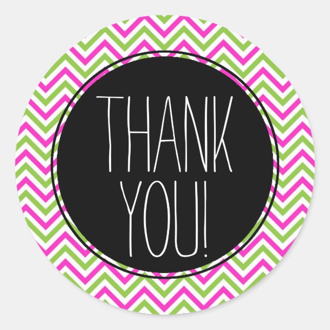 Sticker en Merci Chevron coloré (Devant)