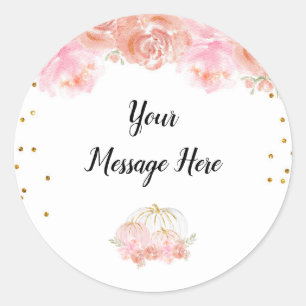 Sticker en Merci Citrouille floral