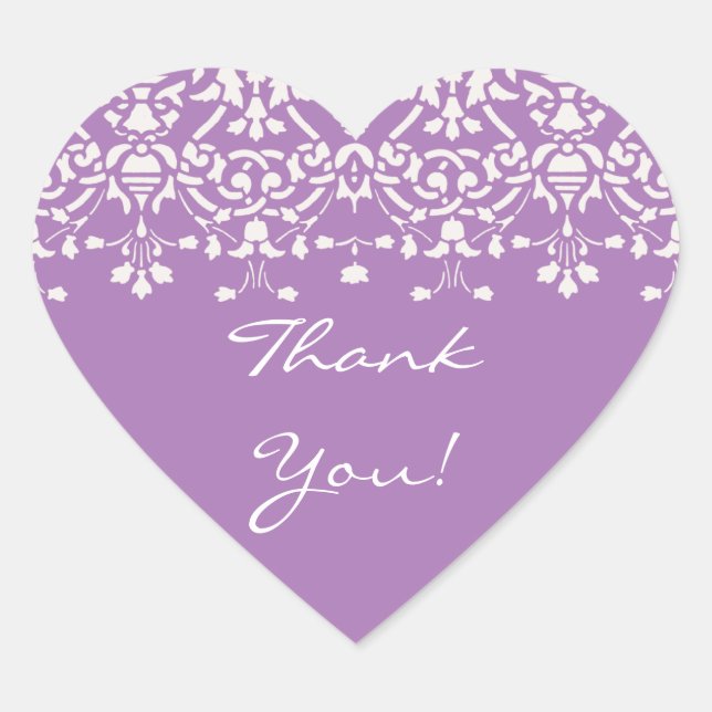 Sticker en Merci Damask Blanc & Lavender (Devant)