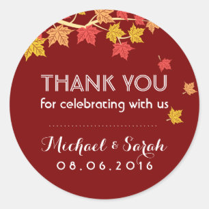 Sticker en Merci d'automne Feuille d'érable rouge