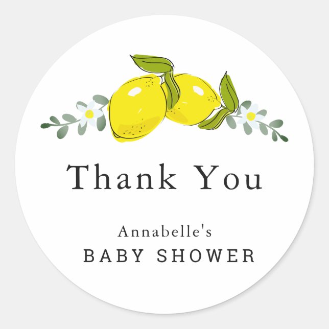 Sticker en Merci de Baby shower de citron vert (Devant)
