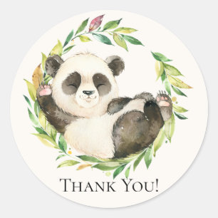 Sticker en Merci de Baby shower doux Panda
